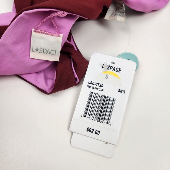 L*Space Bikini Set One Wave Top Breakers Bottom Size Small Bungundy Pink - Picture 5 of 6